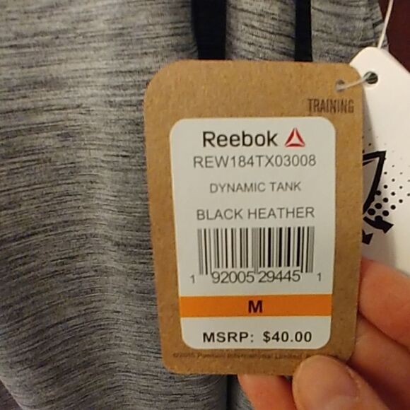 2/$20 NWT Reebok Blk Heather Dynamic Workout Tank - Picture 7 of 8